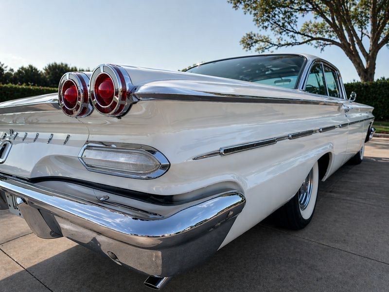 Classic car rear view after detailing